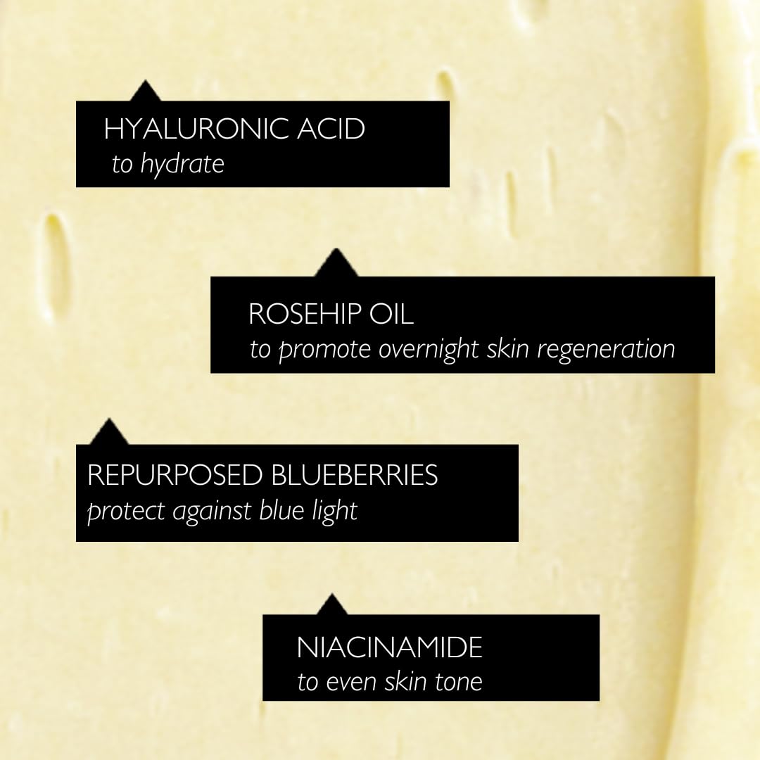 UPCIRCLE Night Cream texture swirl highlighting hydration and absorption