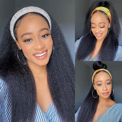 UPIGUILK glueless lace-front headband wig demonstrates secure fit and easy styling.