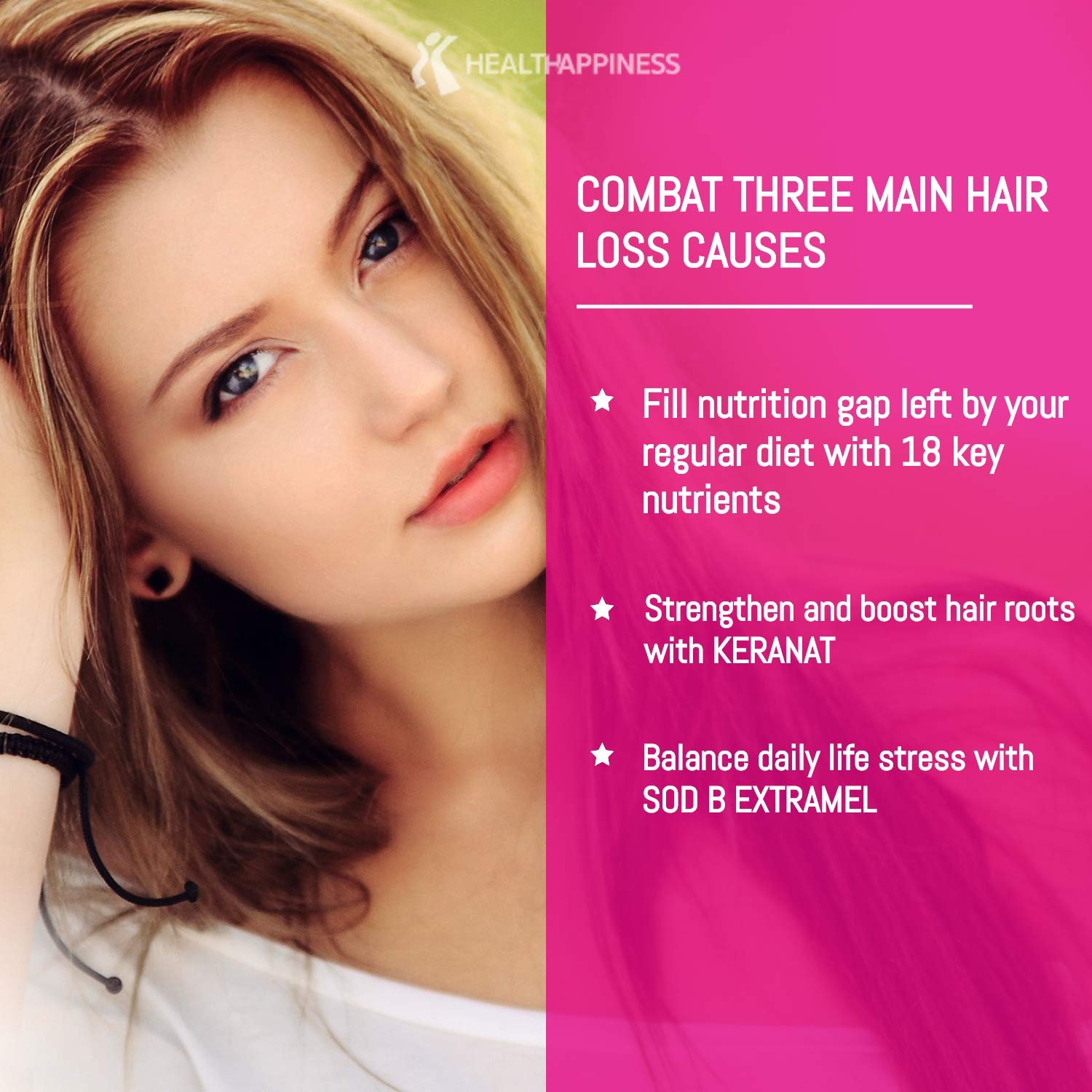 UpNourish capsules closeup: nutrient-rich blend for potential hair health from within.