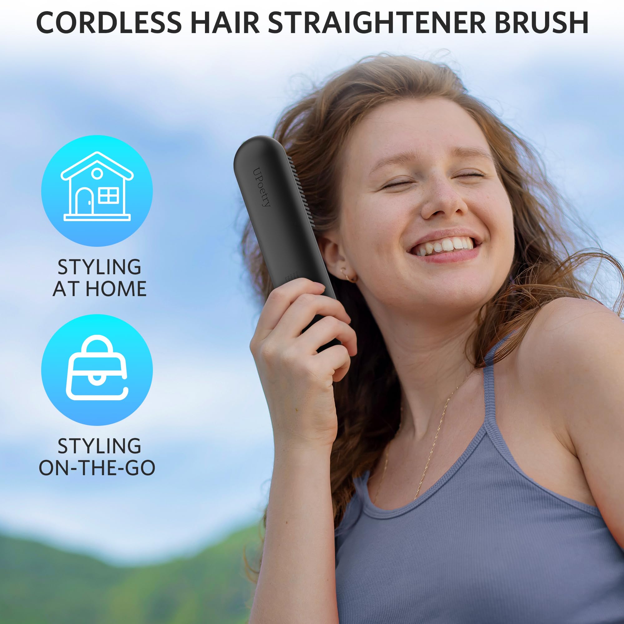 UPoetry 5-in-1-styling image highlights straightening curling lifting roots flipping ends and waves