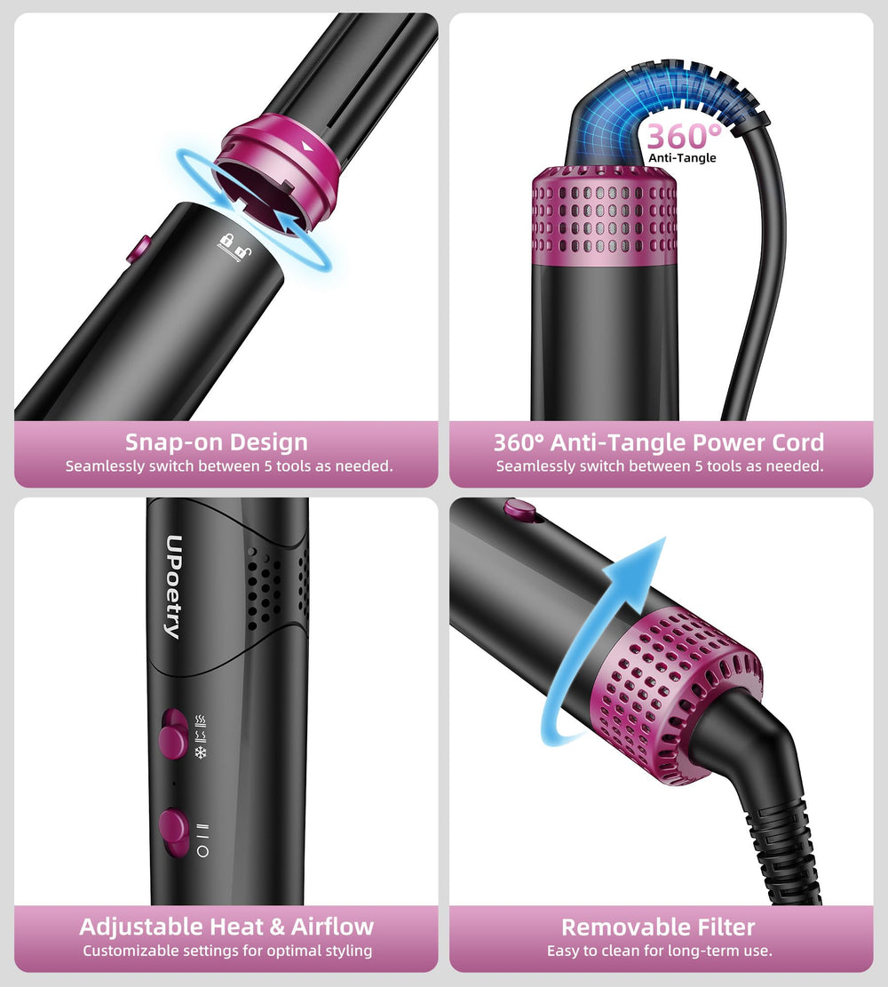 UPoetry high-speed motor delivers rapid drying with reduced heat exposure.