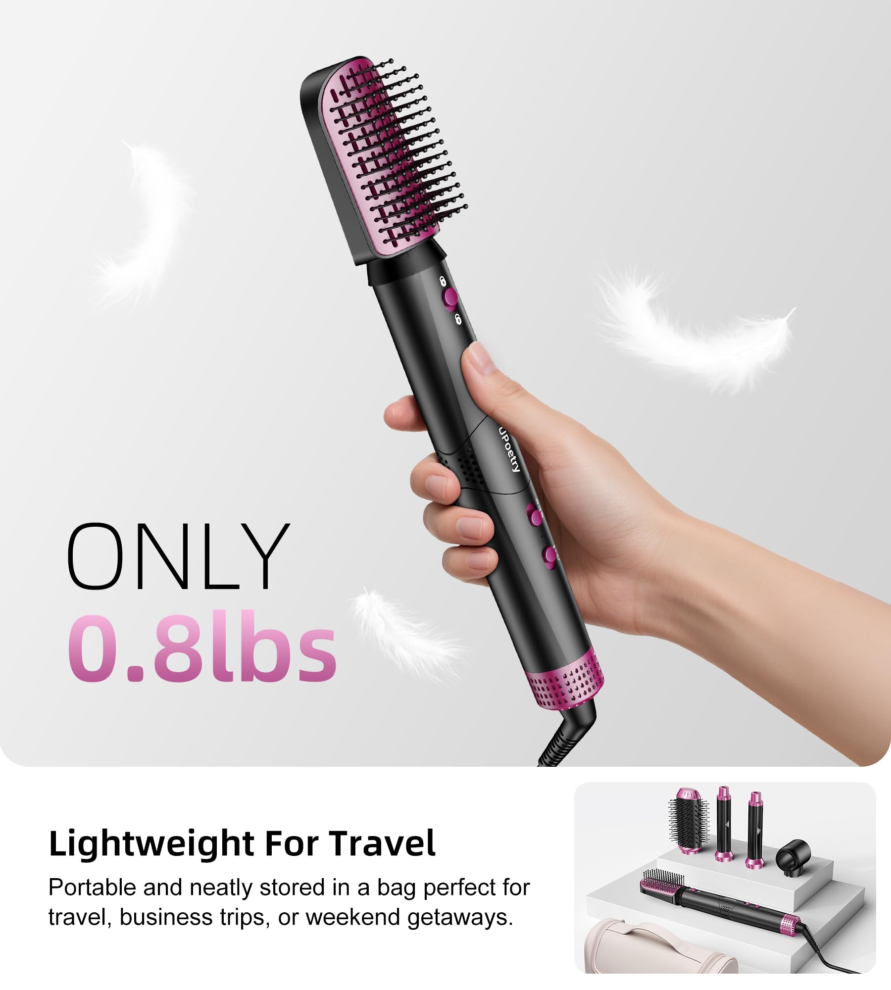 UPoetry straightening comb attachment provides sleek, straight styles with controlled heat.