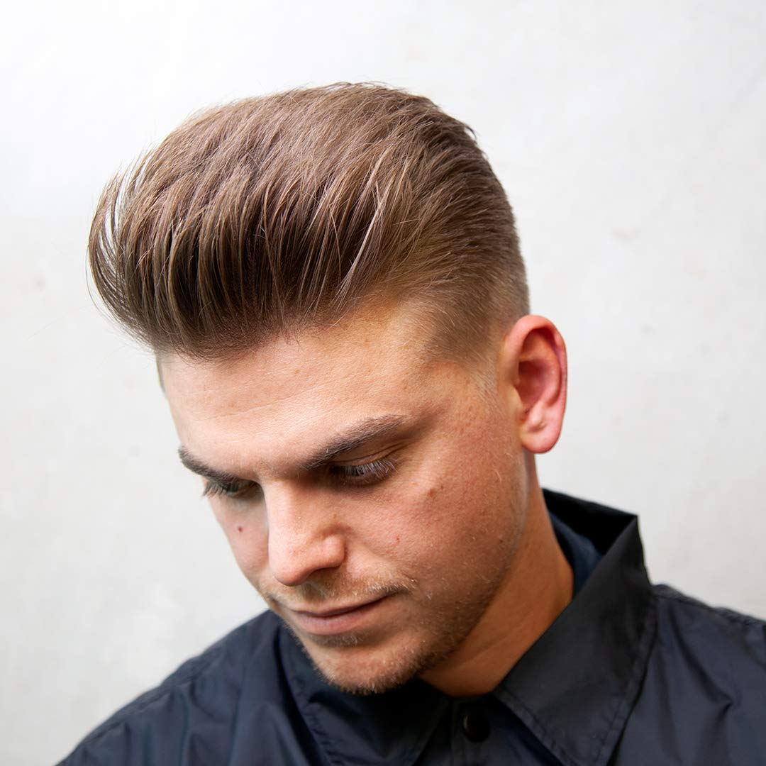 Uppercut Deluxe Clay textured hair application shows how product shapes short to medium styles.