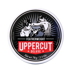 Uppercut Deluxe Featherweight 70g tub-front showing compact packaging for travel styling