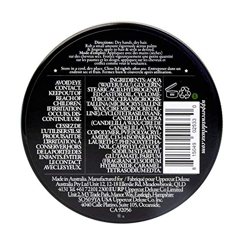 Uppercut Deluxe Matte Pomade on a hair sample reveals natural matte finish