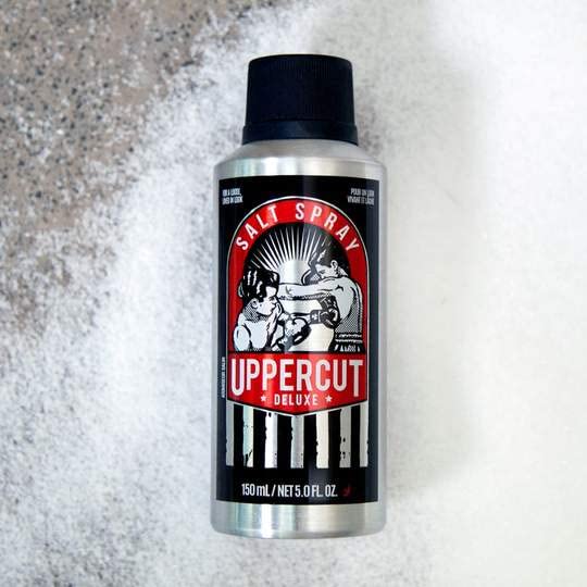 UPPERCUT DELUXE salt spray applied to damp hair for added volume before blow drying.
