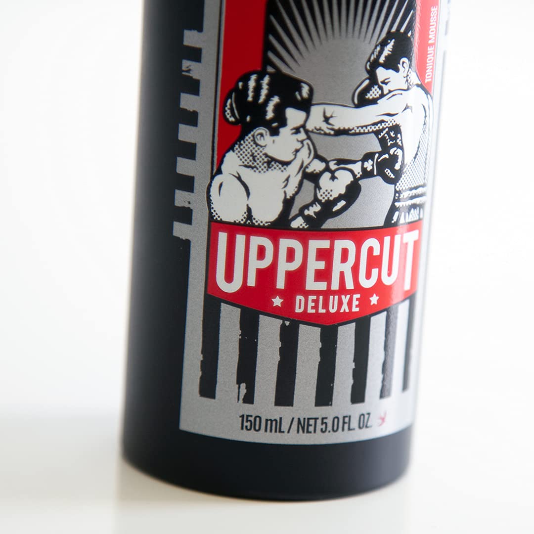 Uppercut Deluxe Styling Foam Tonic pre-styling with quinoa extracts and vitamin B5 foundation.