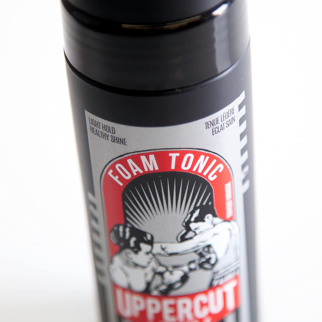 Uppercut Deluxe Styling Foam Tonic delivers light shine with a natural finish.
