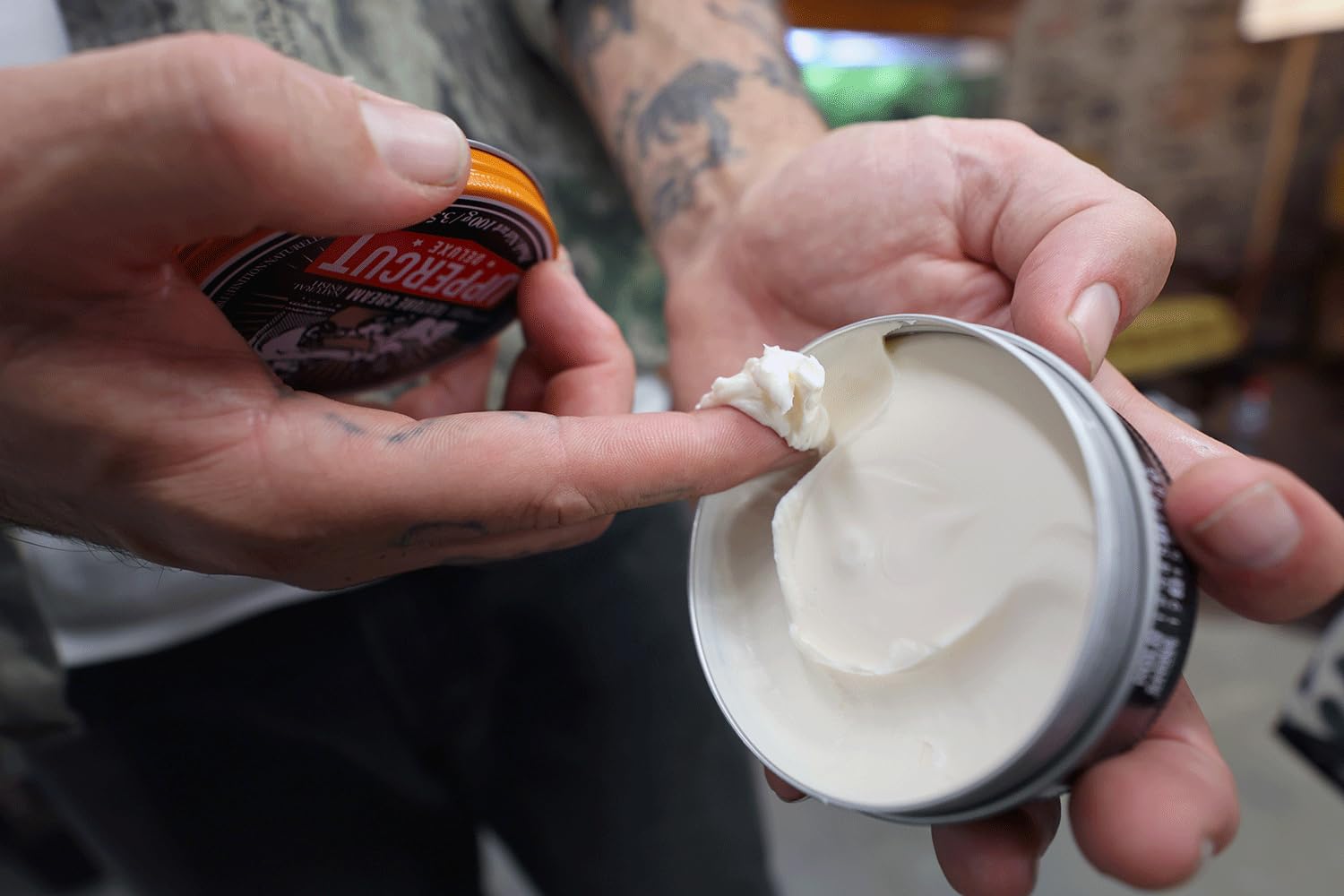 UPPERCUT DELUXE Texture Cream applied to dry hair for light hold.
