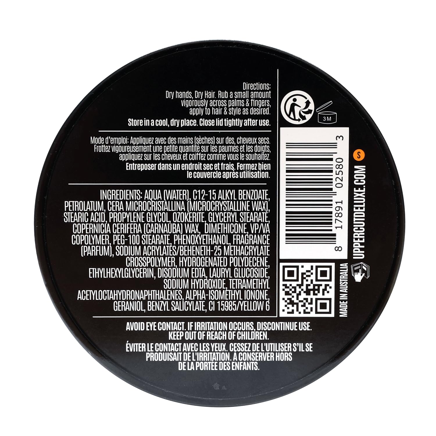 UPPERCUT DELUXE Texture Cream packaging shows 3.5 oz size.