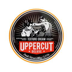 UPPERCUT DELUXE Texture Cream tube close-up for quick, lightweight styling.