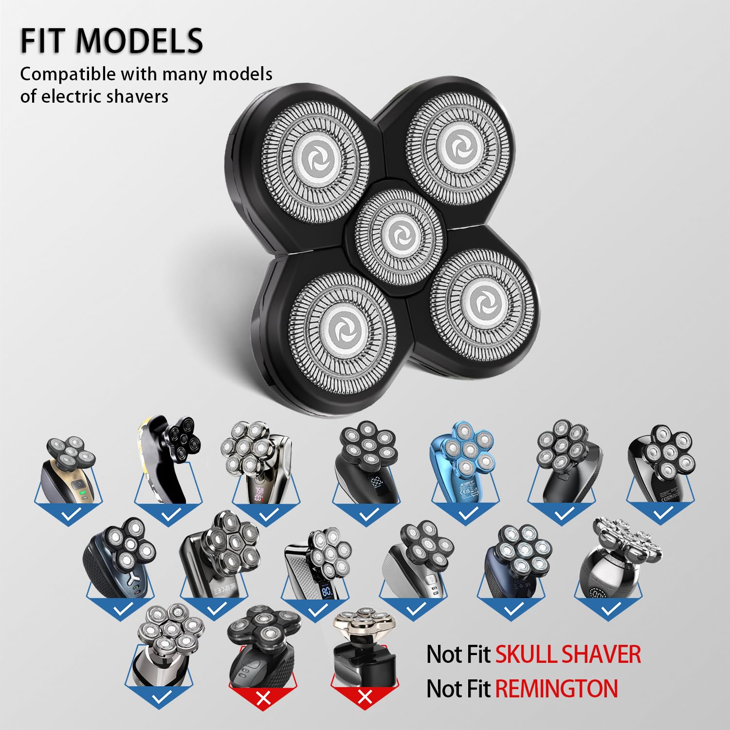 UPTARD Freebird-compatible head fits multiple shavers for versatile grooming.