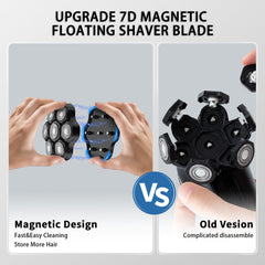 UPTARD magnetic head shaver attachment shows easy replacement for wet and dry grooming