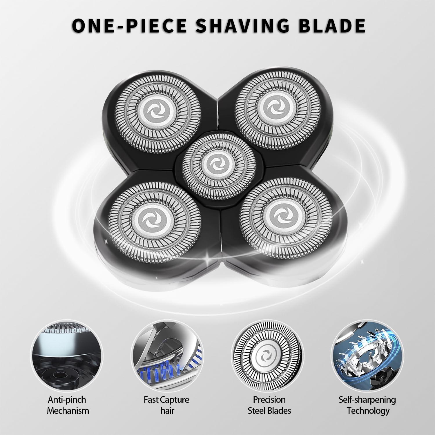 UPTARD waterproof head shaver allows safe, easy cleaning after use.