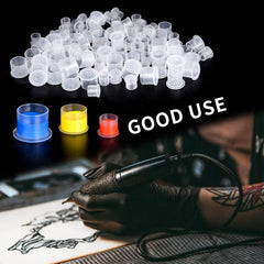 UPTATSUPPLY tattoo ink caps base 17mm stacked on tray for efficient flow