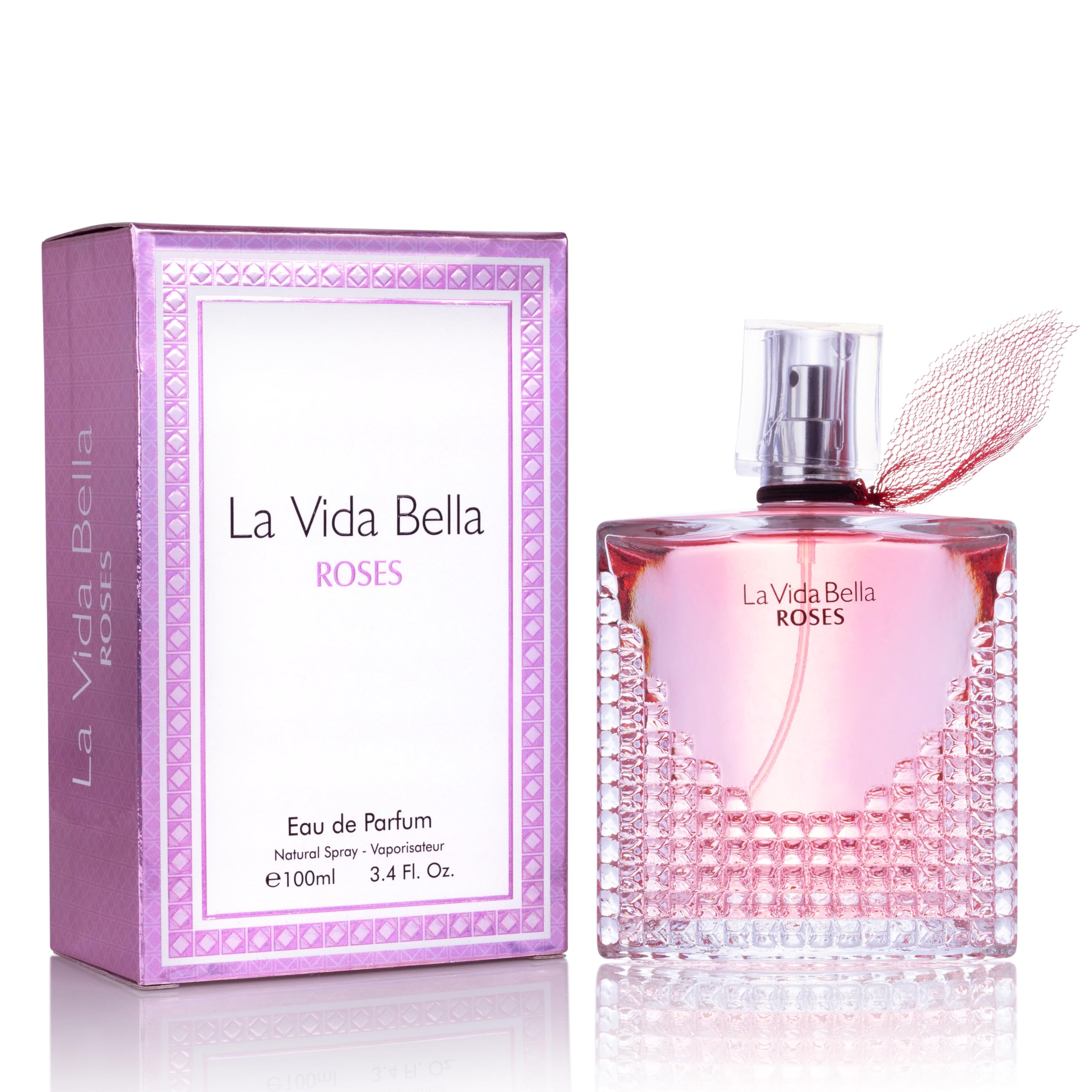 URBAN COLLECTION La Vida Bella Roses bottle, elegant presentation ideal for gifting.
