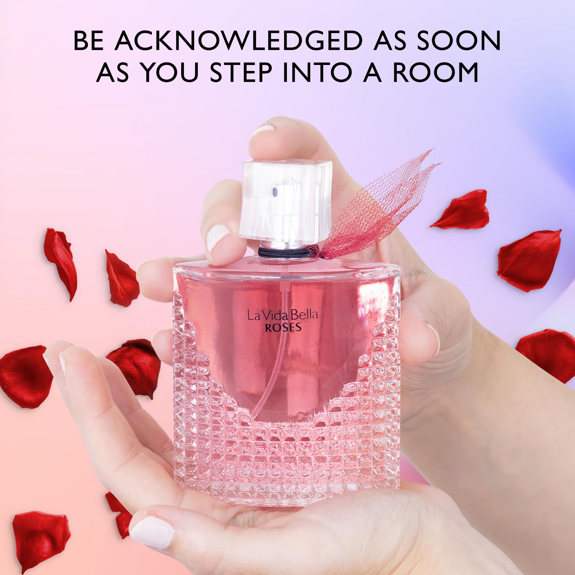 URBAN COLLECTION La Vida Bella Roses heart-notes jasmine sambac and orange blossom, refined aroma.