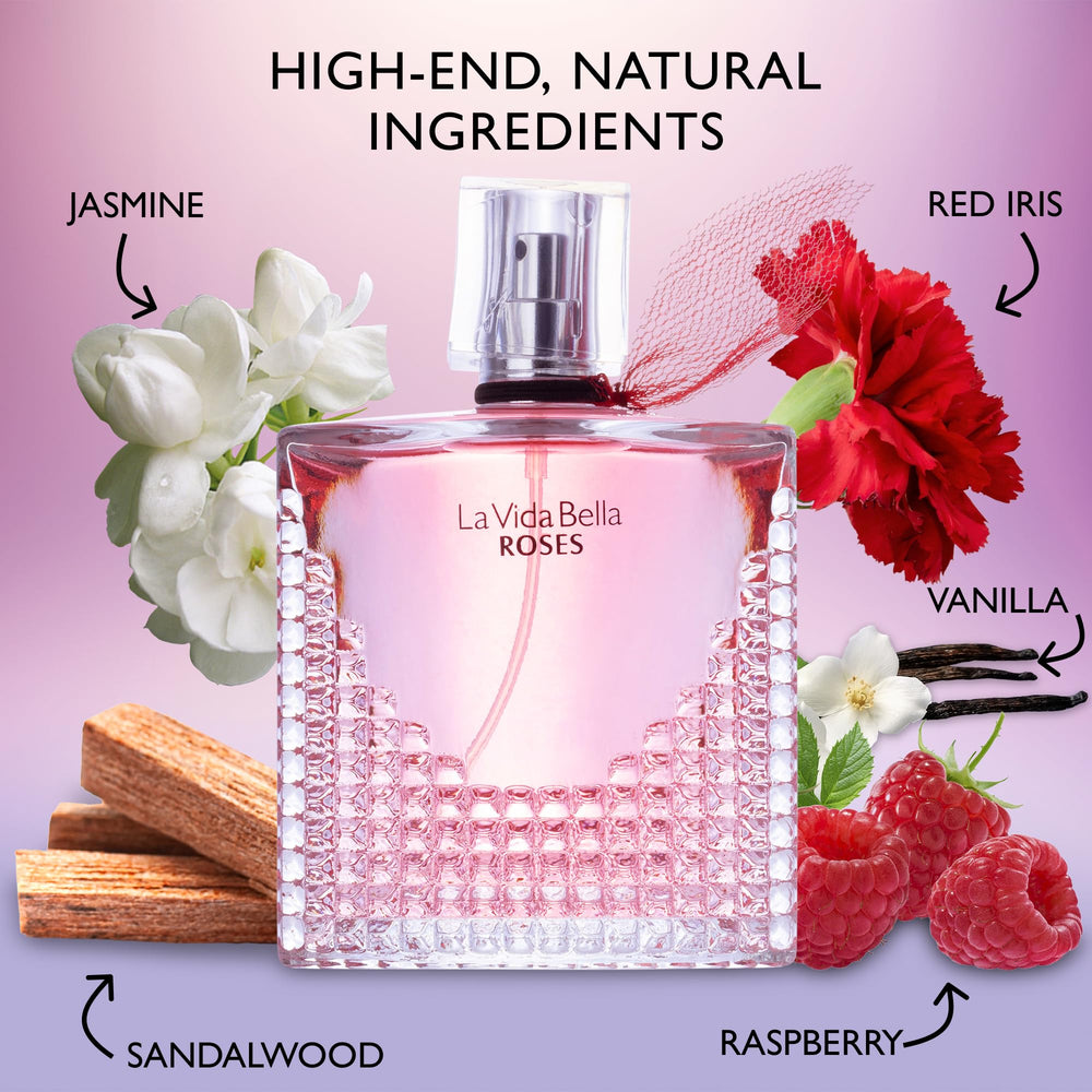 URBAN COLLECTION La Vida Bella Roses spray bottle for daily wear.