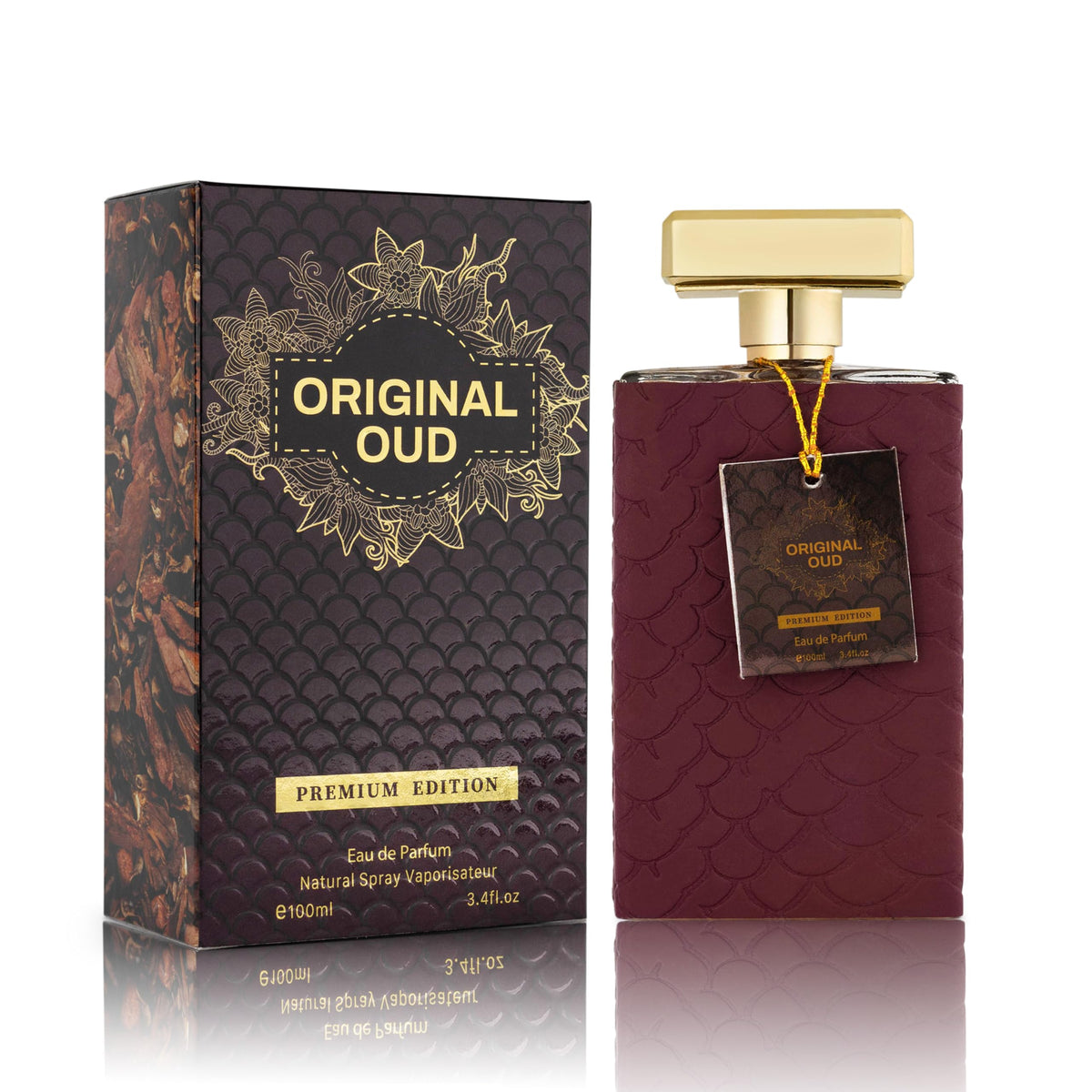 URBAN COLLECTION Original OUD Premium Edition bottle open reveals amber woody allure for evenings.