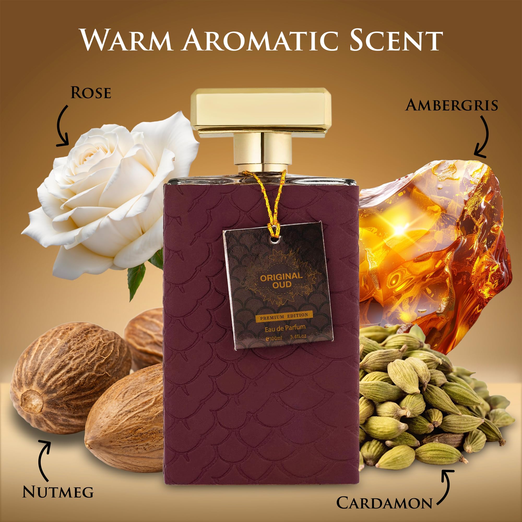 URBAN COLLECTION Original OUD Premium Edition heart notes of nutmeg and rose add spicy floral depth.