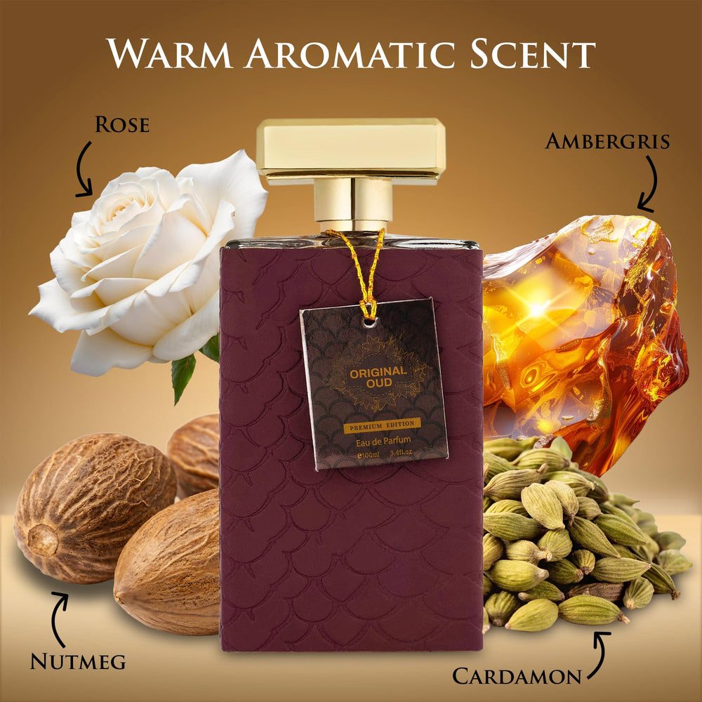 URBAN COLLECTION Original OUD Premium Edition heart notes of nutmeg and rose add spicy floral depth.