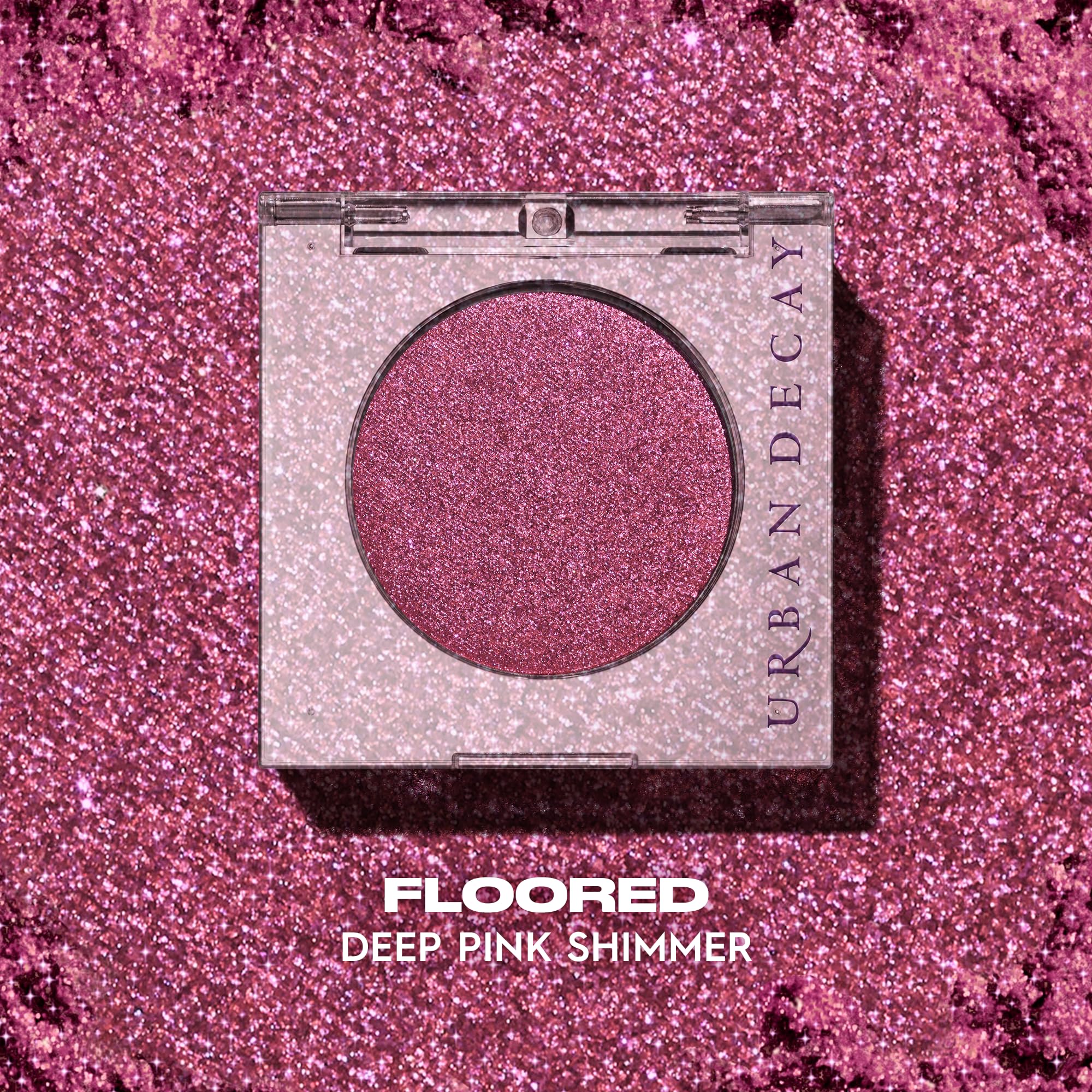 Urban Decay 24/7 Eyeshadow Single close-up reveals long-wearing pink shimmer for all-day looks.