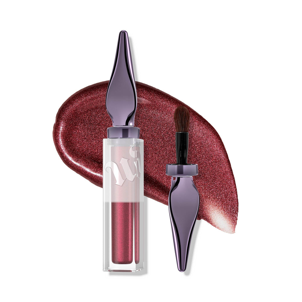 Urban Decay 24/7 Glaze-On Traffic Jam bottle with burgundy shimmer for long-lasting wear
