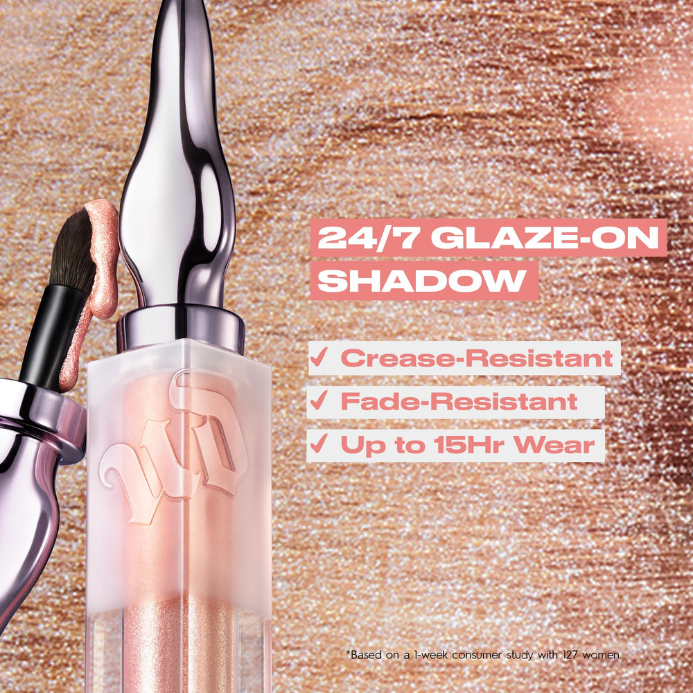 Urban Decay 24/7 Glaze-On swirls show glazed shimmer finish for luminous eyes