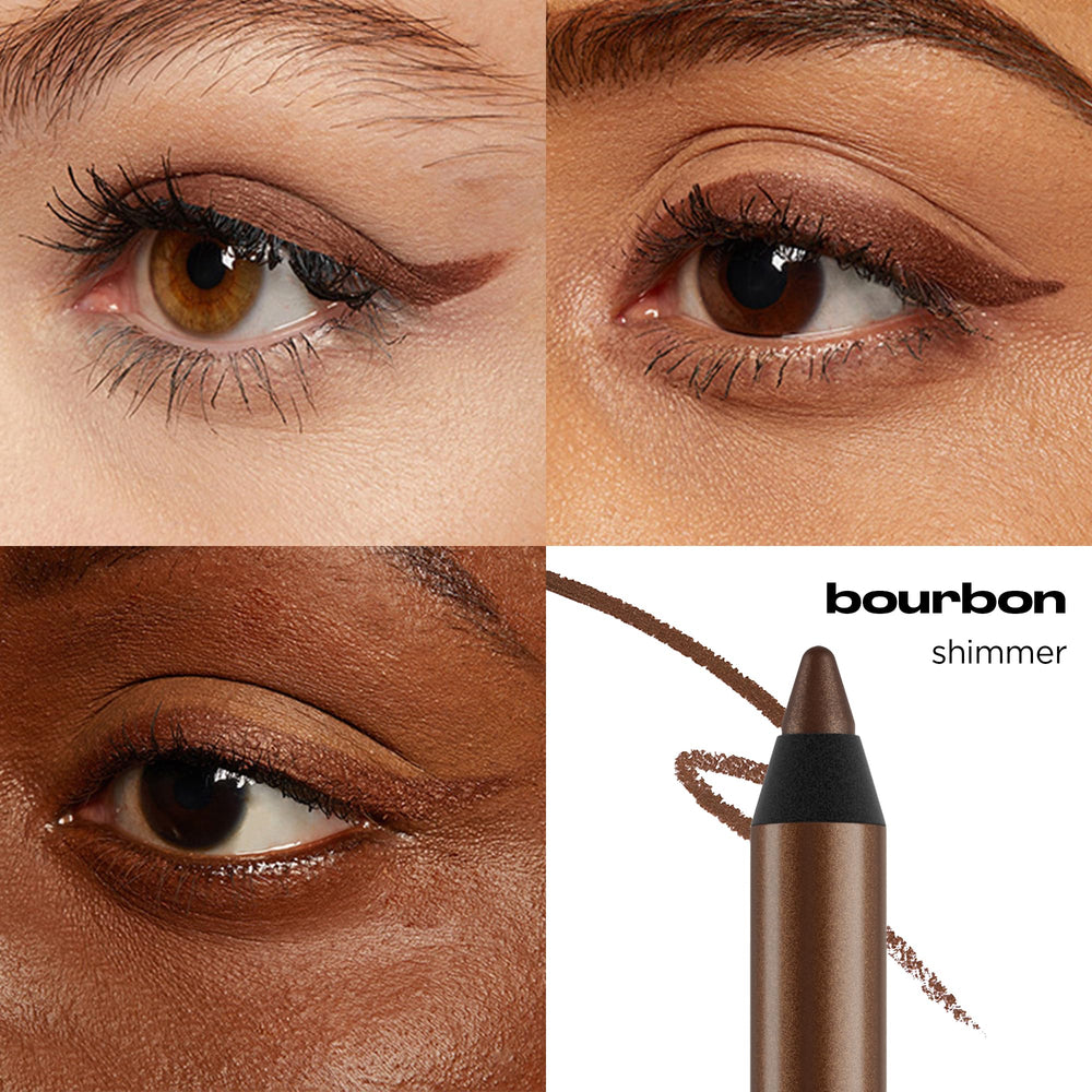 URBAN DECAY 24/7 Glide-On Eyeliner Bourbon pencil tip close-up highlights creamy, blendable texture.