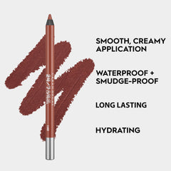 Urban Decay 24/7 Glide-On Lip Pencil Liar Mauve Nude skin swatch showing creamy texture