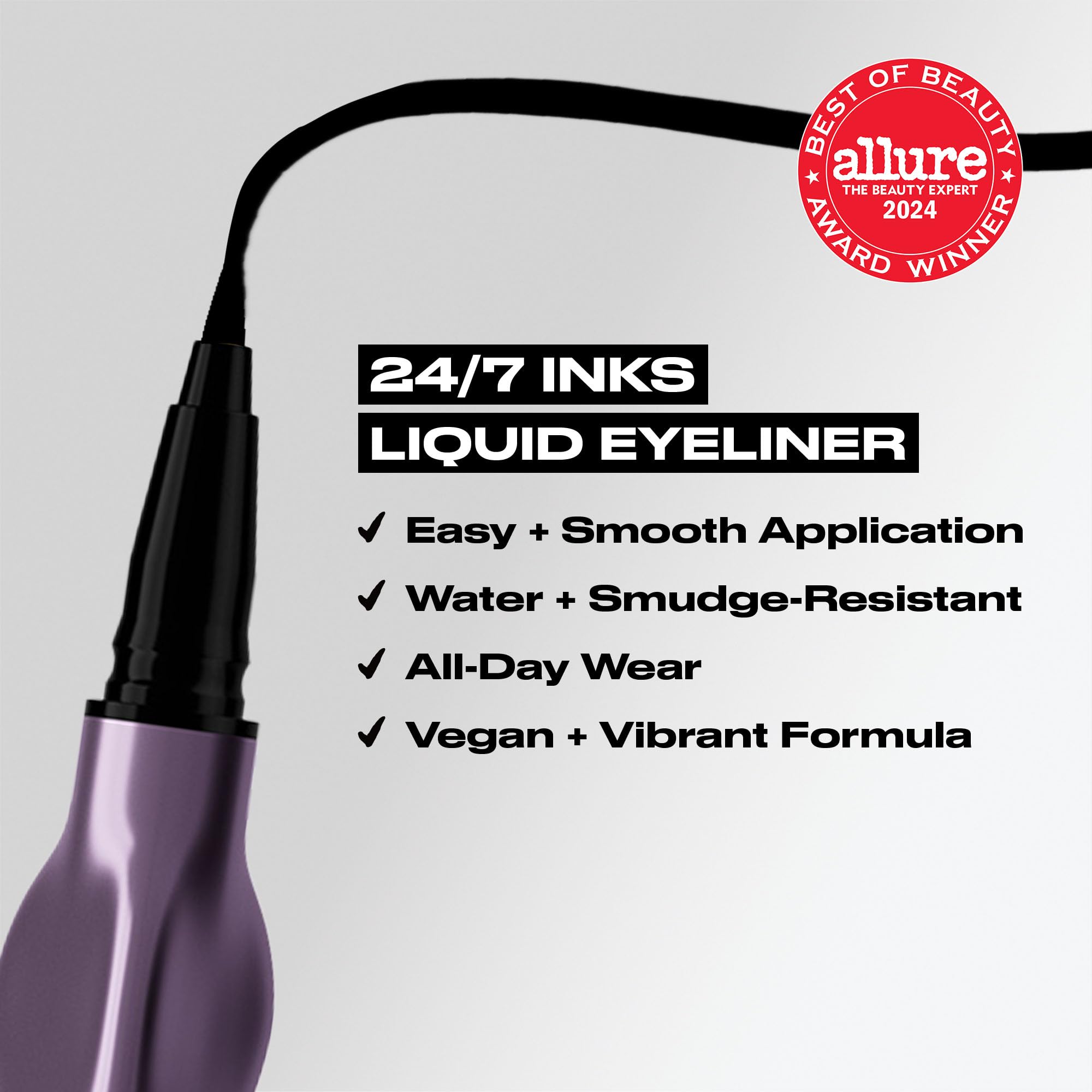 Urban Decay 24/7 Inks Zero swatch on skin shows matte payoff