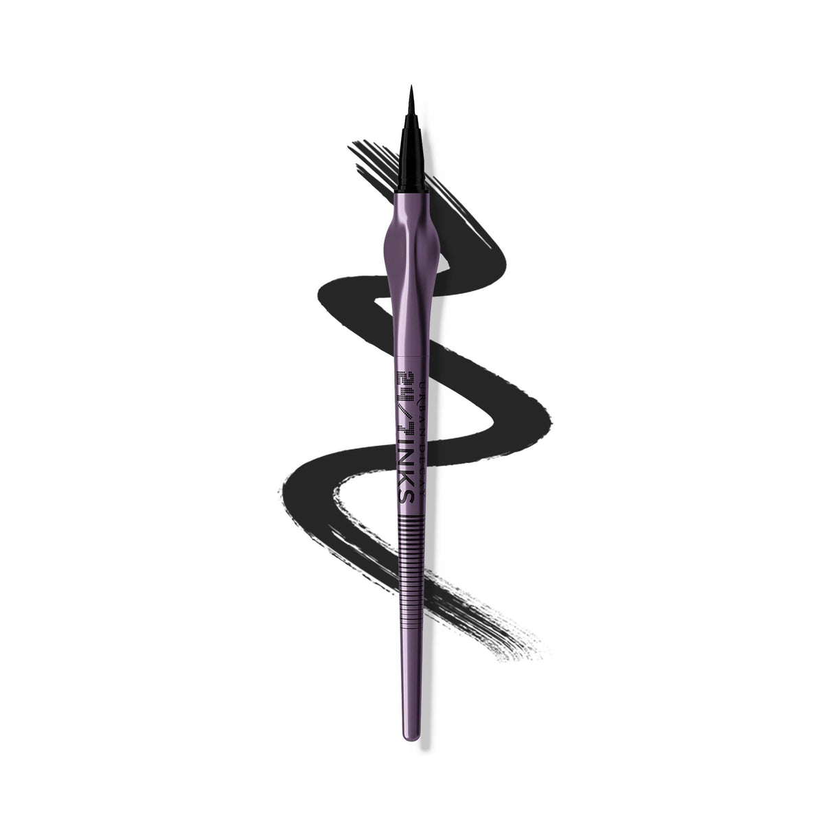 Urban Decay 24/7 Inks Zero matte black application close-up for precise liner