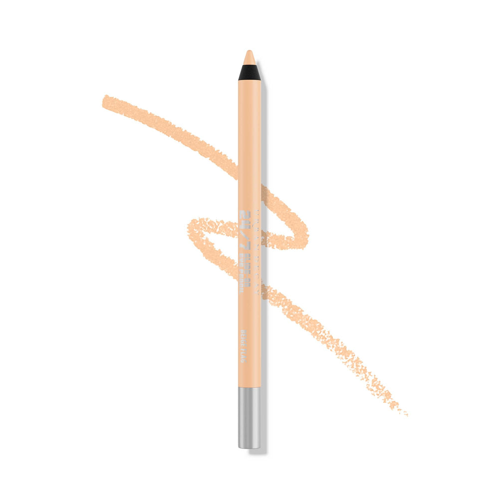 Urban Decay 24/7 Waterline Eyeliner Pencil beige-flag closeup shows creamy, smudge-resistant formula.