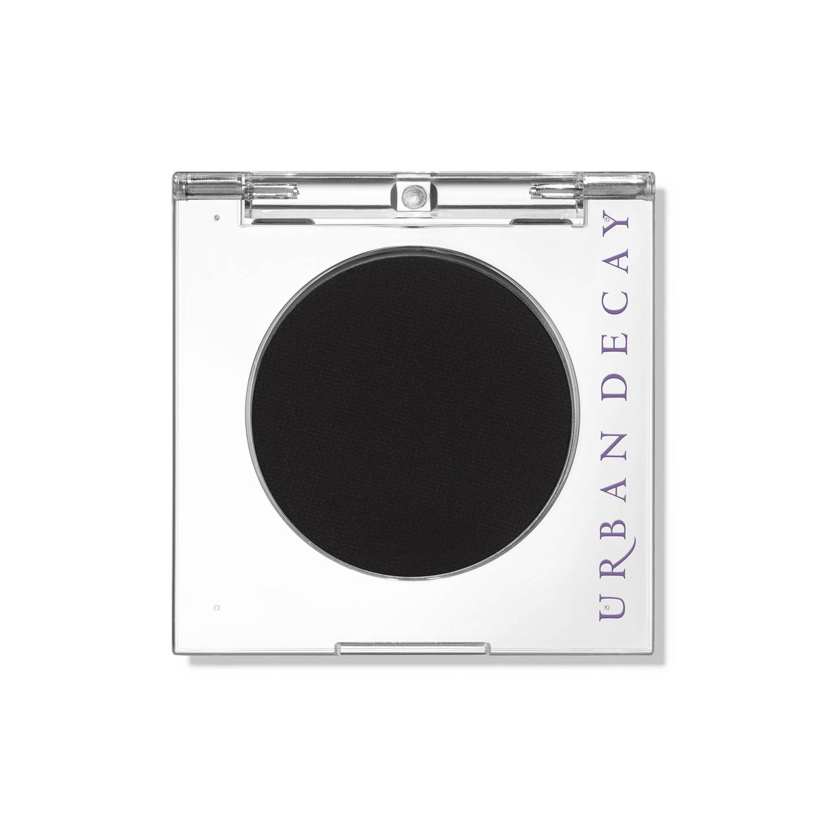 Urban Decay 24/7 Eyeshadow Single Blackout compact close-up showing deep matte pigment for smoky eyes.