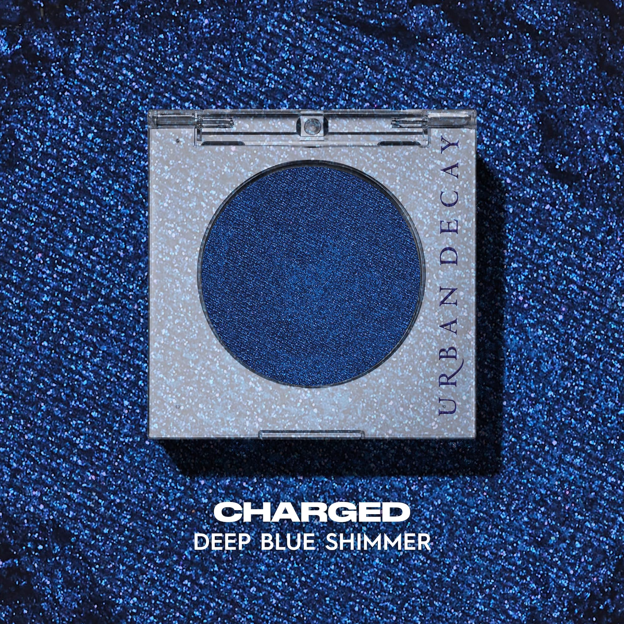 Urban Decay 24/7 Eyeshadow Single Charged close-up, velvet-soft texture enhances easy blending.