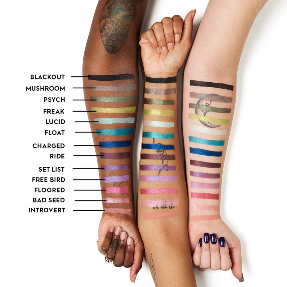 Urban Decay 24/7 shadow single comes in matte, satin, shimmer, metallic, and glitter finishes for versatile looks.