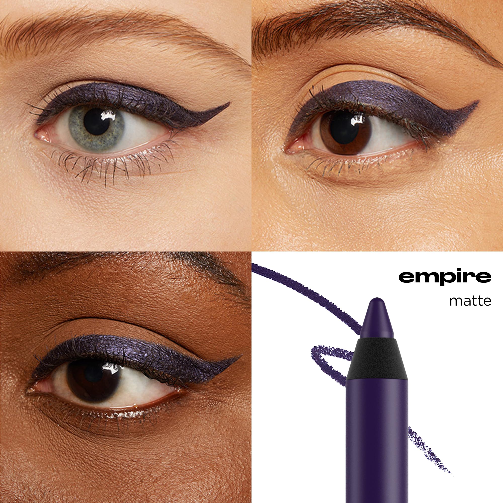 URBAN DECAY empire swatch shows rich matte purple for everyday definition
