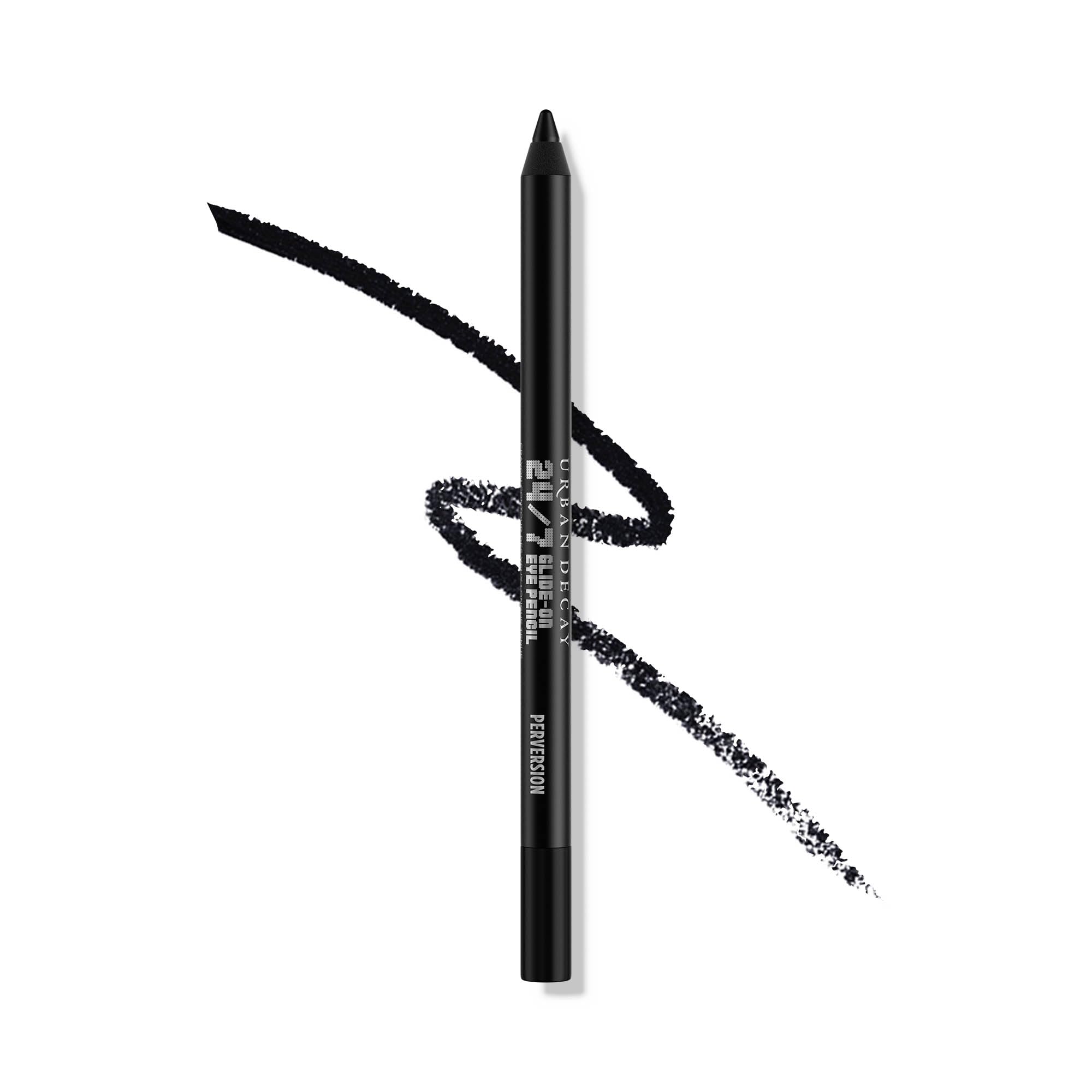 URBAN DECAY 24/7 Glide-On matte black pencil tip close-up for crisp lines