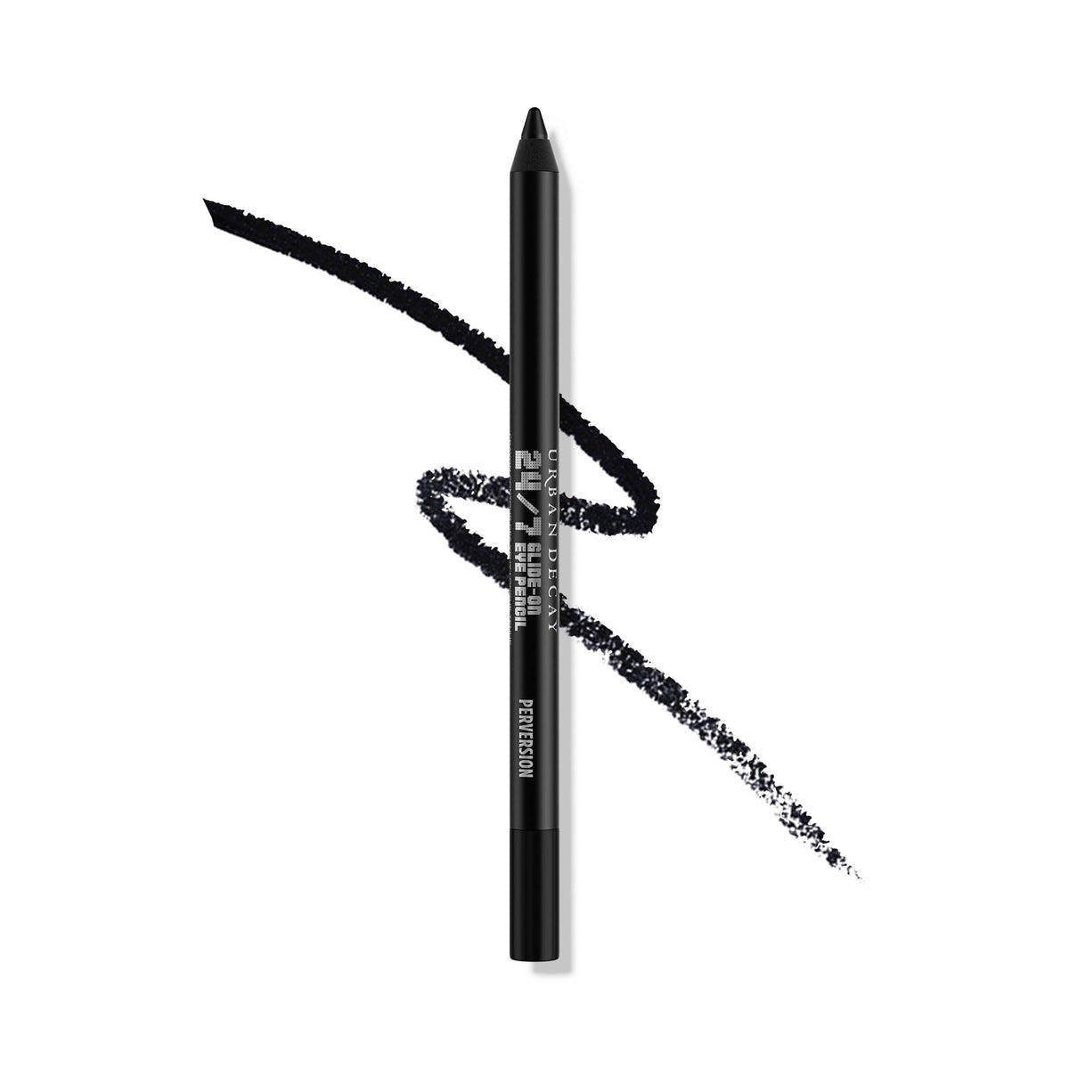 URBAN DECAY 24/7 Glide-On matte black pencil tip close-up for crisp lines