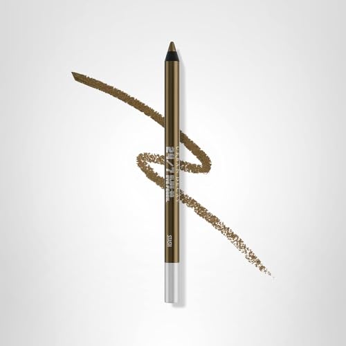 Urban Decay 24/7 Glide-On pencil worn as eyeliner base for depth and flair.