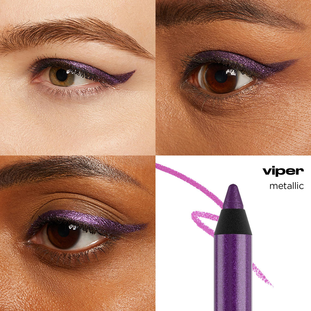 Urban Decay 24/7 Glide-On Pencil Viper swatch shows shimmering, smudge-resistant finish.
