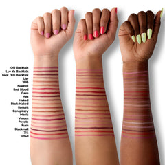 Urban Decay close-up of Luv Ya Backtalk lip pencil texture and smooth glide.