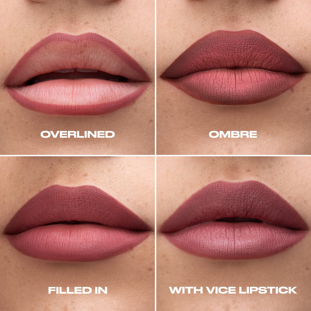 Urban Decay Luv Ya Backtalk on lips for a natural, defined look.