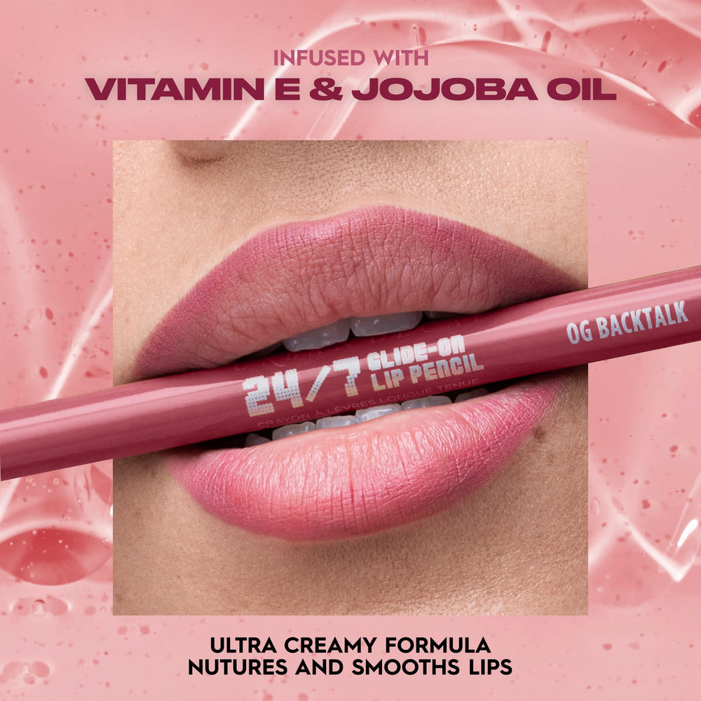 Urban Decay 24/7 Glide-On lip pencil with vitamin E and oils nourishing lips.