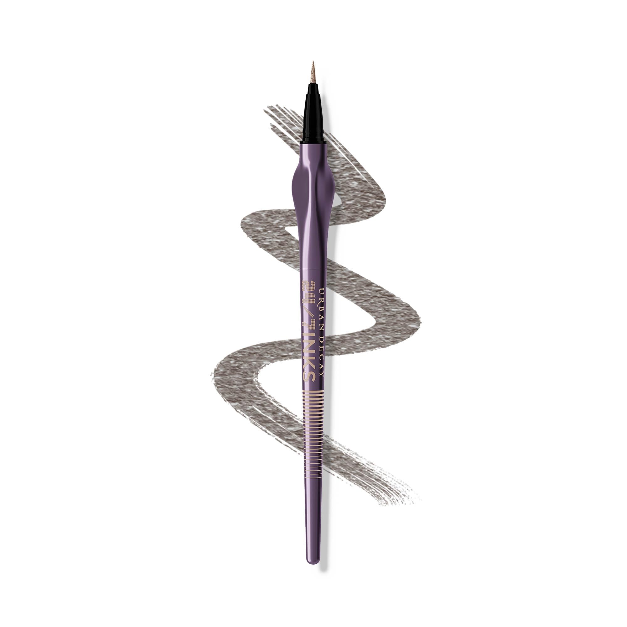 URBAN DECAY 24/7 Inks Oil Slick brush-tip closeup shows precise line control for day or night