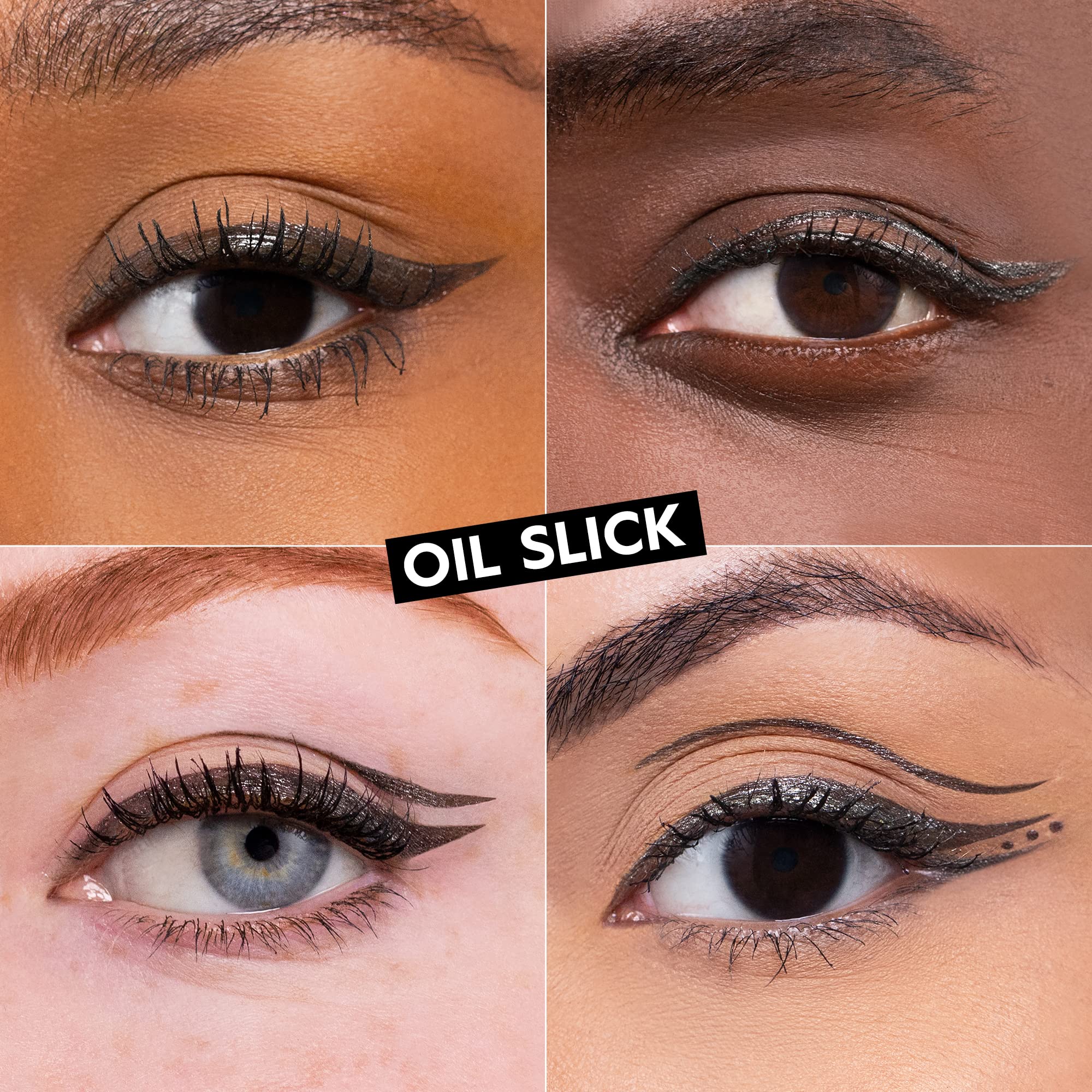 URBAN DECAY 24/7 Inks Oil Slick waterproof swatch demonstrates long-wear resistance