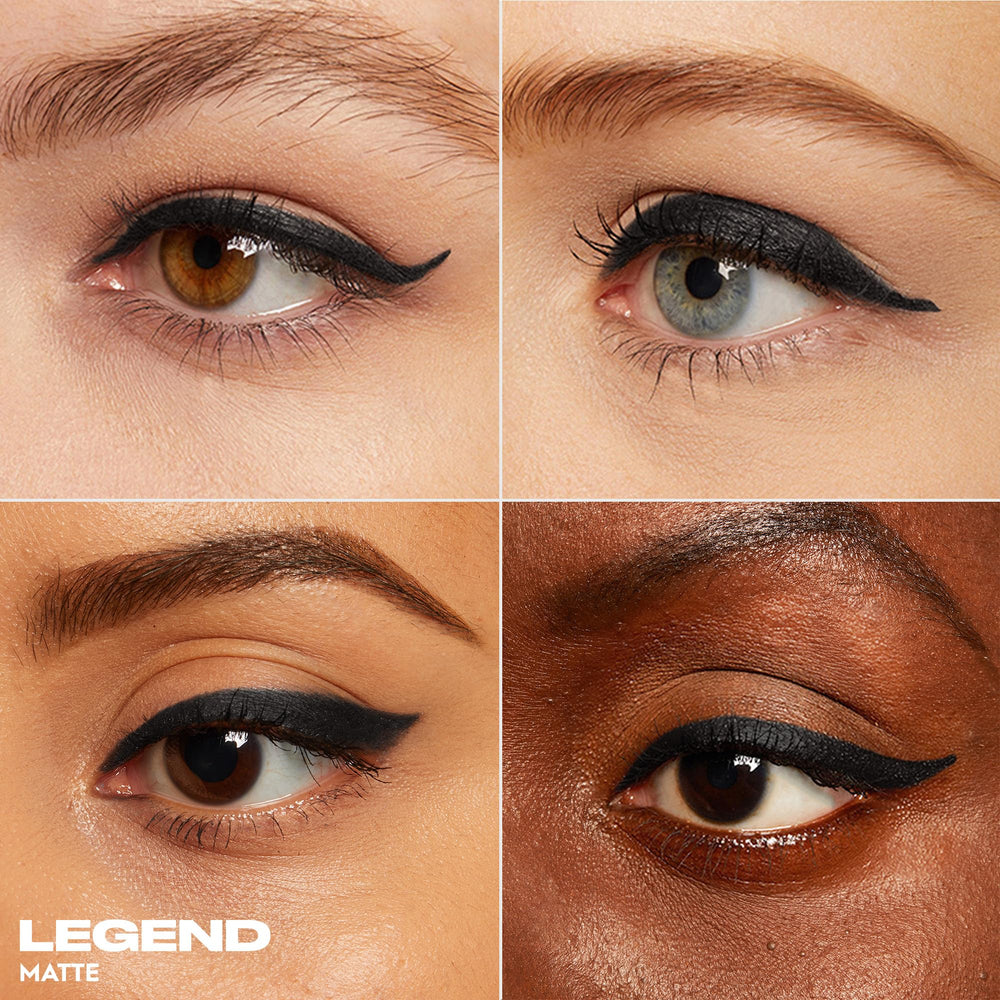 Urban Decay Legend swatch shows rich black pigment for tightlining impact.