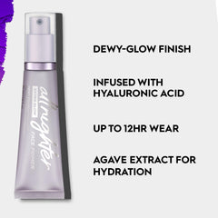 Urban Decay All Nighter Extra Glow on-skin application delivers hydrated, radiant base for makeup.