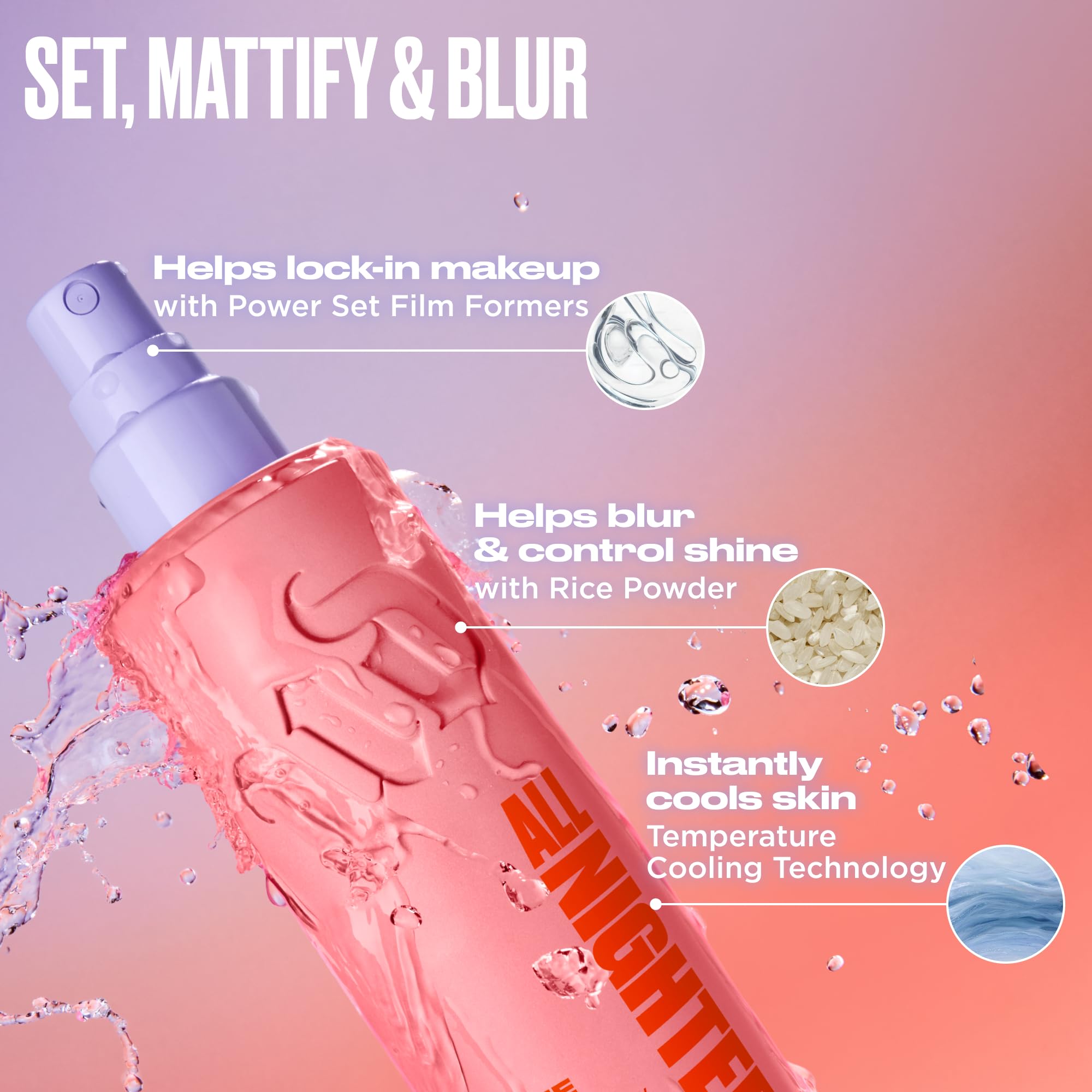 Urban Decay All Nighter oil-control on T-zone demonstrates matte feel