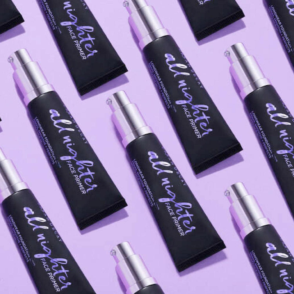 Urban Decay All Nighter on face shows hydrated, lifted-looking skin under makeup.